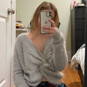 SOLD - Grey fuzzy sweater
